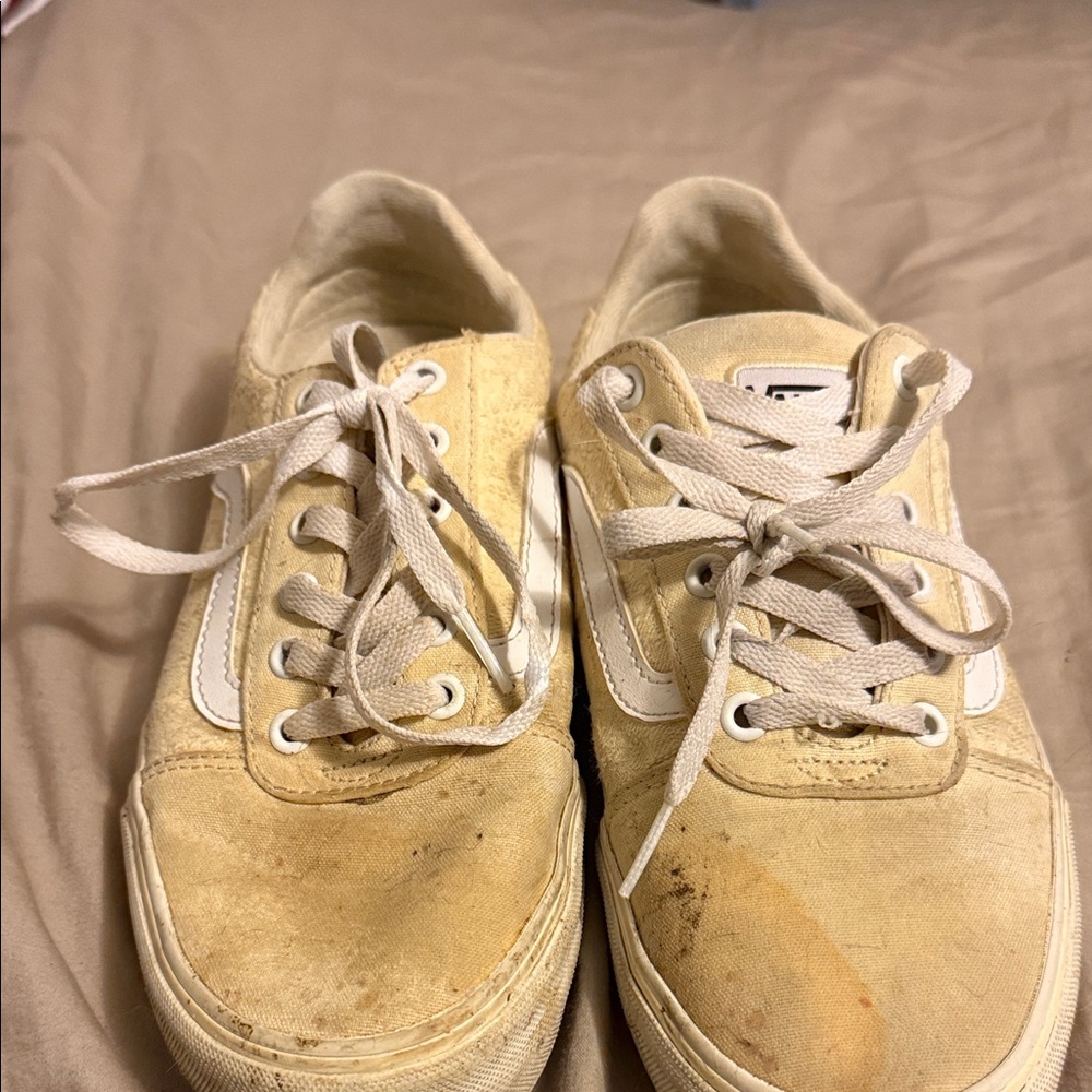 Vans Cream Athletic Shoes